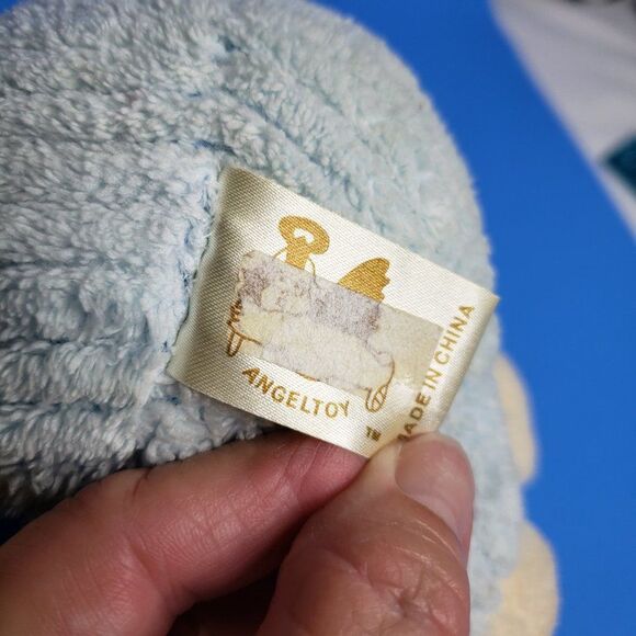 CUTE Vintage Stuffed Animal White Sitting Baby Teddy Bear Rattle Plush Toy Soft - Picture 7 of 10